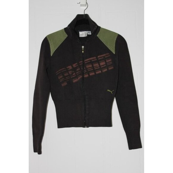 PUMA SPORT Athletic Jacket Zip Top Corduroy Shoulders Ribbed Cuffs Hem XS - Picture 1 of 1